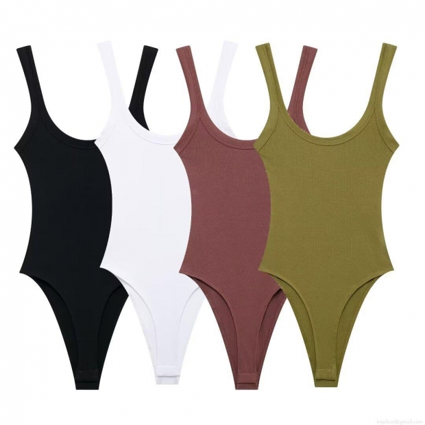 Women's Sleeveless Ribbed Bodysuit Sexy Backless Slim Fit Jumpsuit Solid Color U-Neck Stretchy Streetwear One Piece Top For Summer Daily Party Women's Sleeveless Ribbed Bodysuit Sexy Backless Slim Fit Jumpsuit Solid Color U-Neck Stretchy Streetwear One Piece Top For Summer Daily Party