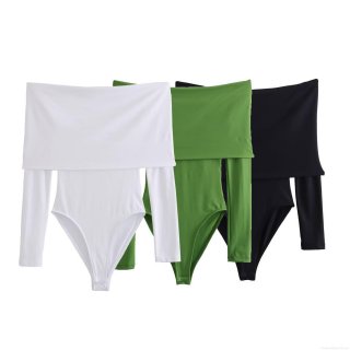 Women's Sexy Off Shoulder Long Sleeve Bodysuit Slim Fit Solid Color Milk Silk Leotard Top For Party Clubwear Casual Streetwear Autumn Women's Sexy Off Shoulder Long Sleeve Bodysuit Slim Fit Solid Color Milk Silk Leotard Top For Party Clubwear Casual Streetwear Autumn