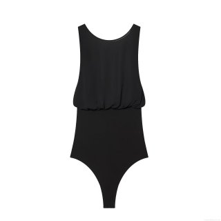 Women's Sexy Black Mesh Splicing Bodysuit Pleated Sleeveless Bow Decor Polyester Spandex Body Jumpsuit Top For Party Evening Clubwear Ladies Women's Sexy Black Mesh Splicing Bodysuit Pleated Sleeveless Bow Decor Polyester Spandex Body Jumpsuit Top For Party Evening Clubwear Ladies