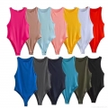 Sexy Women's Sleeveless Halter Neck Bodysuit Knit Polyester Slim Fit Solid Color One Piece Jumpsuit Base Layer Clubwear Streetwear Top Sexy Women's Sleeveless Halter Neck Bodysuit Knit Polyester Slim Fit Solid Color One Piece Jumpsuit Base Layer Clubwear Streetwear Top
