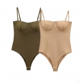 Women's Sexy Satin Texture Underwire Bodysuit With Adjustable Spaghetti Straps Elegant Sleeveless Slim Fit One Piece Top For Party Clubwear Daily Women Clothes Women's Sexy Satin Texture Underwire Bodysuit With Adjustable Spaghetti Straps Elegant Sleeveless Slim Fit One Piece Top For Party Clubwear Daily Women Clothes