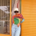 Women's Sexy Abstract Art Print Long Sleeve Mesh Bodysuit Elegant Slim Fit Round Neck See-Through Jumpsuit Top For Summer Party Vacation Women's Sexy Abstract Art Print Long Sleeve Mesh Bodysuit Elegant Slim Fit Round Neck See-Through Jumpsuit Top For Summer Party Vacation