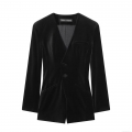 Women's Sexy Velvet Blazer Jumpsuit Deep V Neck Single Button Long Sleeve Bodycon Romper Suit Party Streetwear Jumpsuit For Women Black Women's Sexy Velvet Blazer Jumpsuit Deep V Neck Single Button Long Sleeve Bodycon Romper Suit Party Streetwear Jumpsuit For Women Black