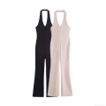 Women Sexy Halter Neck Deep V-Neck Backless Jumpsuit Flare Wide Leg Sleeveless One Piece Bodysuit Romper For Summer Party Clubwear Fashion Outfit Women Sexy Halter Neck Deep V-Neck Backless Jumpsuit Flare Wide Leg Sleeveless One Piece Bodysuit Romper For Summer Party Clubwear Fashion Outfit