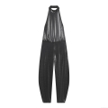 Sexy Halter Neck Backless Metallic Jumpsuit For Women Sleeveless High Waist Wide Leg Long Pants Party Clubwear Evening Romper Sexy Halter Neck Backless Metallic Jumpsuit For Women Sleeveless High Waist Wide Leg Long Pants Party Clubwear Evening Romper