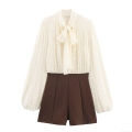 Women Elegant Lace Patchwork Romper Jumpsuit Long Sleeve Bow Neck High Waist Wide Leg Short Playsuit For Party Casual Autumn Winter Fashion Ladies Clothing Polyester Spandex Lace Outfits Women Elegant Lace Patchwork Romper Jumpsuit Long Sleeve Bow Neck High Waist Wide Leg Short Playsuit For Party Casual Autumn Winter Fashion Ladies Clothing Polyester Spandex Lace Outfits