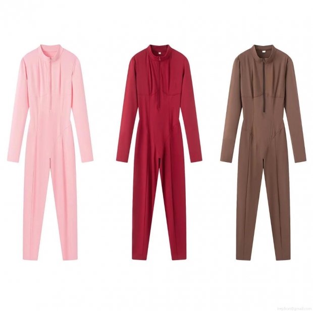 Women's Long Sleeve Jumpsuits Zip Up Mock Neck Bodycon One Piece Sporty Rompers High Elastic Slim Fit Spandex Bodysuit Outfits For Women Women's Long Sleeve Jumpsuits Zip Up Mock Neck Bodycon One Piece Sporty Rompers High Elastic Slim Fit Spandex Bodysuit Outfits For Women