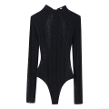 Women Sexy Black Lace Bodysuit Long Sleeve Stand Collar Satin Bow Tie Back Bodysuit Elegant Slim Fit Bodysuit With 3 Snaps Crotch Jumpsuit Top Party Clubwear Women Sexy Black Lace Bodysuit Long Sleeve Stand Collar Satin Bow Tie Back Bodysuit Elegant Slim Fit Bodysuit With 3 Snaps Crotch Jumpsuit Top Party Clubwear