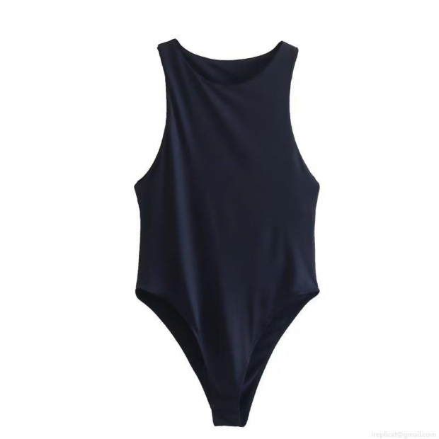 Women's Sleeveless Bodysuit Mock Neck Solid Color High Elasticity Slim Fit One Piece Jumpsuit With Bottom Snaps For Summer Casual Club Party Streetwear Women's Sleeveless Bodysuit Mock Neck Solid Color High Elasticity Slim Fit One Piece Jumpsuit With Bottom Snaps For Summer Casual Club Party Streetwear