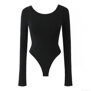 Sexy Women's Round Neck Cross Backless Bodysuit Long Sleeve Slim Fit Cut Out One-Piece Leotard Top Rayon Spandex Solid Color Bodysuit For Party Streetwear Clubwear Sexy Women's Round Neck Cross Backless Bodysuit Long Sleeve Slim Fit Cut Out One-Piece Leotard Top Rayon Spandex Solid Color Bodysuit For Party Streetwear Clubwear