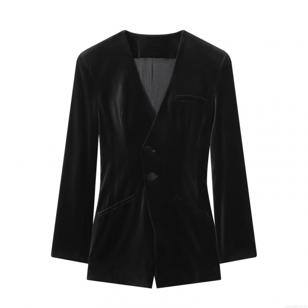 Women Elegant Black Velvet Blazer Jumpsuit Deep V Neck Long Sleeve Short Romper For Commuter Party Fashion Autumn Winter Velvet Bodysuit Women Elegant Black Velvet Blazer Jumpsuit Deep V Neck Long Sleeve Short Romper For Commuter Party Fashion Autumn Winter Velvet Bodysuit