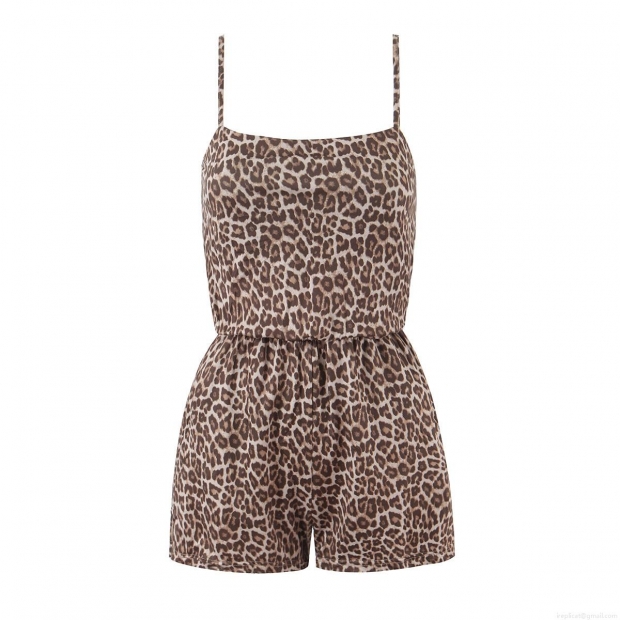 Women's Vintage Leopard Print Cami Romper Sexy Sleeveless Backless Jumpsuit With Elastic Waist Summer Casual Short Playsuit For Party Vacation Women's Vintage Leopard Print Cami Romper Sexy Sleeveless Backless Jumpsuit With Elastic Waist Summer Casual Short Playsuit For Party Vacation