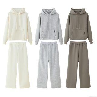 Women's Oversized Fleece Lined Hoodie And Wide Leg Sweatpants Set Solid Color Long Sleeve Pullover Hooded Sweatshirt Loose Tracksuit Bottoms Autumn Winter Casual Loungewear Two Piece Outfits Women's Oversized Fleece Lined Hoodie And Wide Leg Sweatpants Set Solid Color Long Sleeve Pullover Hooded Sweatshirt Loose Tracksuit Bottoms Autumn Winter Casual Loungewear Two Piece Outfits