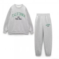 Women's Casual Cotton Blend Letter Embroidery Sweatshirt And Sweatpants Set Two Piece Outfits For Sporty Daily Loungewear Autumn Winter Women's Casual Cotton Blend Letter Embroidery Sweatshirt And Sweatpants Set Two Piece Outfits For Sporty Daily Loungewear Autumn Winter