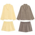 Women's Casual Natural Linen Shirt And Shorts Two-Piece Set Summer Solid Color Loose Breathable Hemp Texture Short Sleeve Outfits Loungewear For Lady Women's Casual Natural Linen Shirt And Shorts Two-Piece Set Summer Solid Color Loose Breathable Hemp Texture Short Sleeve Outfits Loungewear For Lady