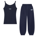 Women's Casual New York Printed Cotton Blend Sportswear Collection Zip Up Hoodie Ribbed Tank Top And Jogger Sweatpants Set Tracksuit For Women Women's Casual New York Printed Cotton Blend Sportswear Collection Zip Up Hoodie Ribbed Tank Top And Jogger Sweatpants Set Tracksuit For Women