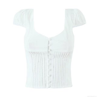 Women's 100% Cotton Eyelet Embroidery Crop Top And Maxi Skirt French Pastoral Style Short Puff Sleeve Button Up Square Neck Top High Waist Elastic A-Line Long Skirt Bohemian Summer Beach Holiday White Outfits Women's 100% Cotton Eyelet Embroidery Crop Top And Maxi Skirt French Pastoral Style Short Puff Sleeve Button Up Square Neck Top High Waist Elastic A-Line Long Skirt Bohemian Summer Beach Holiday White Outfits