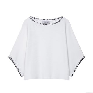 Women's Contrast Stitching Knitted 2 Piece Set White Knitted Short Sleeve Top And Mini Skirt Casual Streetwear Knitwear Outfit For Women Women's Contrast Stitching Knitted 2 Piece Set White Knitted Short Sleeve Top And Mini Skirt Casual Streetwear Knitwear Outfit For Women