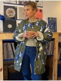 Women's Vintage Floral Print Quilted Jacket Fleece Lined Warm Cotton Padded Coat Casual Streetwear Long Sleeve Single Breasted Outwear For Ladies
