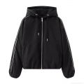 Women's Autumn Winter Hooded Puffer Jacket Polyester Padded Coat With Contrast Trim Zipper Closure Loose Fit Streetwear Warm Outerwear Women's Autumn Winter Hooded Puffer Jacket Polyester Padded Coat With Contrast Trim Zipper Closure Loose Fit Streetwear Warm Outerwear