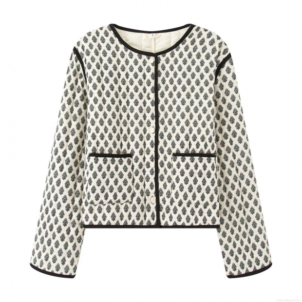 Women Vintage Floral Print Quilted Jacket 100% Polyester Padded Long Sleeve Crew Neck Button Up Winter Coat Streetwear Casual Warm Fashion Outerwear for Women Women Vintage Floral Print Quilted Jacket 100% Polyester Padded Long Sleeve Crew Neck Button Up Winter Coat Streetwear Casual Warm Fashion Outerwear for Women