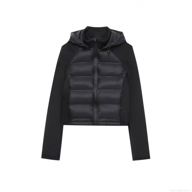 Women's Black Hooded Puffer Jacket Polyester Quilted Spliced Zipper Coat Casual Streetwear Autumn Winter Outerwear For Women Warm Long Sleeve Top Women's Black Hooded Puffer Jacket Polyester Quilted Spliced Zipper Coat Casual Streetwear Autumn Winter Outerwear For Women Warm Long Sleeve Top
