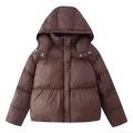 Women's Hooded Puffer Jacket Casual Thickened Winter Outerwear Loose Fit Detachable Hood Solid Color Warm Cotton-Padded Coat For Ladies Women's Hooded Puffer Jacket Casual Thickened Winter Outerwear Loose Fit Detachable Hood Solid Color Warm Cotton-Padded Coat For Ladies