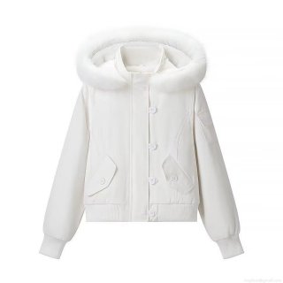 Women's Winter Casual Hooded Cotton Padded Coat With Detachable Faux Fur Collar Short Warm Jacket Button Front Long Sleeve Outerwear Women's Winter Casual Hooded Cotton Padded Coat With Detachable Faux Fur Collar Short Warm Jacket Button Front Long Sleeve Outerwear