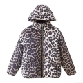Women's Winter Leopard Print Hooded Puffer Jacket Casual Thick Warm Polyester Padded Coat With Zipper Pockets Outerwear For Daily Wear Women's Winter Leopard Print Hooded Puffer Jacket Casual Thick Warm Polyester Padded Coat With Zipper Pockets Outerwear For Daily Wear