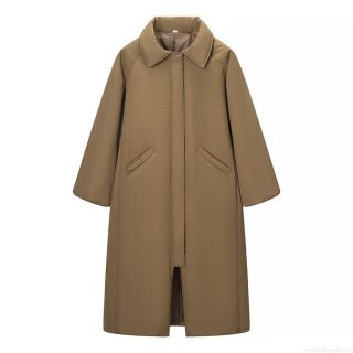 Women's Winter Long Padded Coat Warm Quilted Parka Jacket Turn-down Collar Casual Solid Color Outerwear With Pockets Loose Fit Overcoat For Ladies Women's Winter Long Padded Coat Warm Quilted Parka Jacket Turn-down Collar Casual Solid Color Outerwear With Pockets Loose Fit Overcoat For Ladies