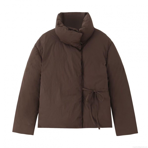 Women Short Padded Jacket Winter Warm Stand Collar Puffer Coat With Waist Tie Casual Solid Coffee Brown Long Sleeve Windproof Outerwear Jacket Women Short Padded Jacket Winter Warm Stand Collar Puffer Coat With Waist Tie Casual Solid Coffee Brown Long Sleeve Windproof Outerwear Jacket