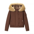 Women's Winter Warm Faux Fur Trimmed Hooded Cotton Padded Jacket Polyester Casual Solid Color Puffer Coat With Ribbed Cuffs And Hem Women's Winter Warm Faux Fur Trimmed Hooded Cotton Padded Jacket Polyester Casual Solid Color Puffer Coat With Ribbed Cuffs And Hem
