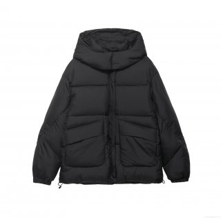 Women's Casual Black Hooded Puffer Jacket Windproof Thickened Quilted Cotton Padded Coat With Pockets For Winter Daily Outdoor Women's Casual Black Hooded Puffer Jacket Windproof Thickened Quilted Cotton Padded Coat With Pockets For Winter Daily Outdoor