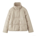 Women's PU Leather Quilted Puffer Jacket Minimalist Loose Stand Collar Cotton Padded Coat Winter Warm Outerwear Casual Streetwear Women's PU Leather Quilted Puffer Jacket Minimalist Loose Stand Collar Cotton Padded Coat Winter Warm Outerwear Casual Streetwear
