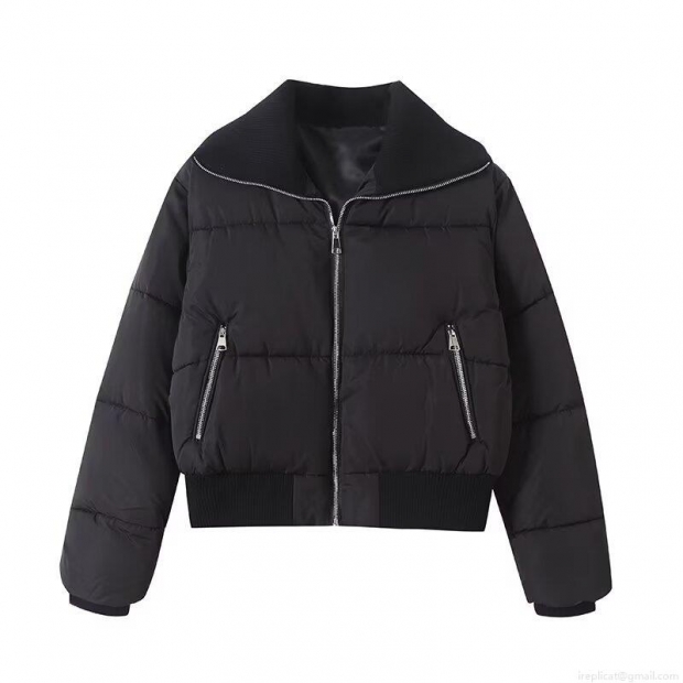 Women's Cotton-Padded Jacket Thick Ribbed Collar Zipper Padded Coat Casual Warm Winter Outerwear Women Fashion Quilted Jacket Women's Cotton-Padded Jacket Thick Ribbed Collar Zipper Padded Coat Casual Warm Winter Outerwear Women Fashion Quilted Jacket