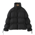Women's Winter Puffer Jacket Stand Collar Quilted Cotton Padded Coat With Drawstring Cuffs Casual Loose Warm Outerwear For Ladies Women's Winter Puffer Jacket Stand Collar Quilted Cotton Padded Coat With Drawstring Cuffs Casual Loose Warm Outerwear For Ladies