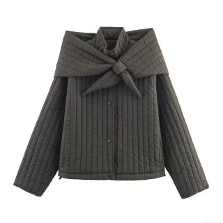Women's Quilted Puffer Jacket With Detachable Scarf Polyester Synthetic Silk Fill Warm Padded Coat Loose Fit Hooded Outerwear For Fall Winter Ladies Fashion Casual Jacket Women's Quilted Puffer Jacket With Detachable Scarf Polyester Synthetic Silk Fill Warm Padded Coat Loose Fit Hooded Outerwear For Fall Winter Ladies Fashion Casual Jacket