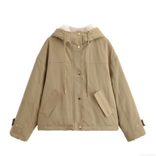 Women's Casual Hooded Parka Jacket With Faux Fur Collar Warm Polyester Padded Coat For Winter Autumn Outdoor Khaki Zip Up Windproof Outerwear Women's Casual Hooded Parka Jacket With Faux Fur Collar Warm Polyester Padded Coat For Winter Autumn Outdoor Khaki Zip Up Windproof Outerwear