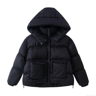 Women's Hooded Puffer Jacket Casual Short Winter Coat With Pockets Windproof Thick Cotton Filled Parka For Daily Outdoor Outerwear Women's Hooded Puffer Jacket Casual Short Winter Coat With Pockets Windproof Thick Cotton Filled Parka For Daily Outdoor Outerwear
