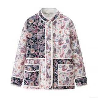 Women's Quilted Cotton Padded Jacket Polyester Spandex Patchwork Paisley Floral Print Stand Collar Single Breasted Warm Winter Coat Casual Outdoor Outerwear For Ladies Women's Quilted Cotton Padded Jacket Polyester Spandex Patchwork Paisley Floral Print Stand Collar Single Breasted Warm Winter Coat Casual Outdoor Outerwear For Ladies