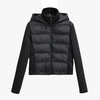 Women's Casual Black Hooded Puffer Jacket Quilted Stitching Long Sleeve Slim Fit Warm Padded Coat Outwear For Winter Women's Casual Black Hooded Puffer Jacket Quilted Stitching Long Sleeve Slim Fit Warm Padded Coat Outwear For Winter