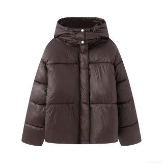Women's Glossy Puffer Jacket Winter Warm Down Cotton Quilted Hooded Coat With Zipper Snap Closure Retro Casual Thick Outerwear For Women Women's Glossy Puffer Jacket Winter Warm Down Cotton Quilted Hooded Coat With Zipper Snap Closure Retro Casual Thick Outerwear For Women