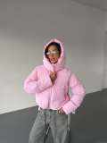 Women's Winter Thick Puffer Down Jacket White Duck Down Filling Cotton Hooded Zip Up Solid Color Warm Outdoor Casual Coat Western Fashion Ladies Outerwear Women's Winter Thick Puffer Down Jacket White Duck Down Filling Cotton Hooded Zip Up Solid Color Warm Outdoor Casual Coat Western Fashion Ladies Outerwear