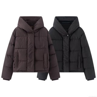 Women's Casual Hooded Padded Jacket Loose Quilted Warm Polyester Short Coat With Zipper Streetwear Outerwear For Autumn Winter Women's Casual Hooded Padded Jacket Loose Quilted Warm Polyester Short Coat With Zipper Streetwear Outerwear For Autumn Winter