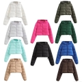 Women's Short Hooded Puffer Jacket Quilted Padded Parka Windproof Warm Winter Outwear With Zipper Drawstring Hem Slim Fit Solid Color Casual Coat Women's Short Hooded Puffer Jacket Quilted Padded Parka Windproof Warm Winter Outwear With Zipper Drawstring Hem Slim Fit Solid Color Casual Coat