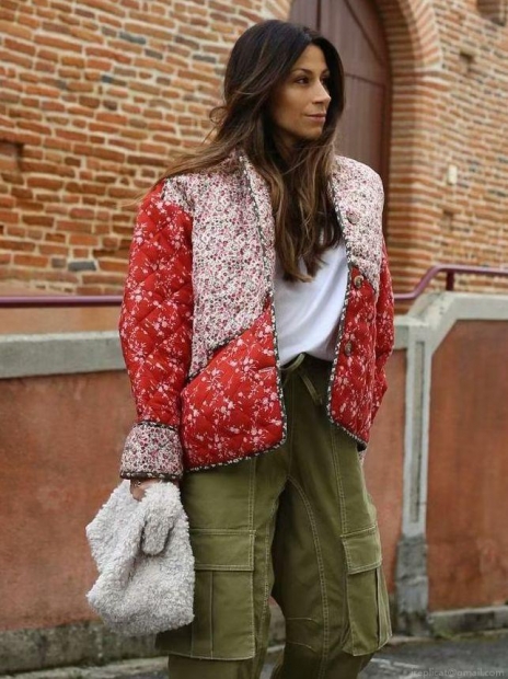 Women's Vintage Floral Print Quilted Jacket Patchwork Contrast Color Cotton Padded Coat Warm Winter Outerwear Ethnic Streetwear Style Women's Vintage Floral Print Quilted Jacket Patchwork Contrast Color Cotton Padded Coat Warm Winter Outerwear Ethnic Streetwear Style