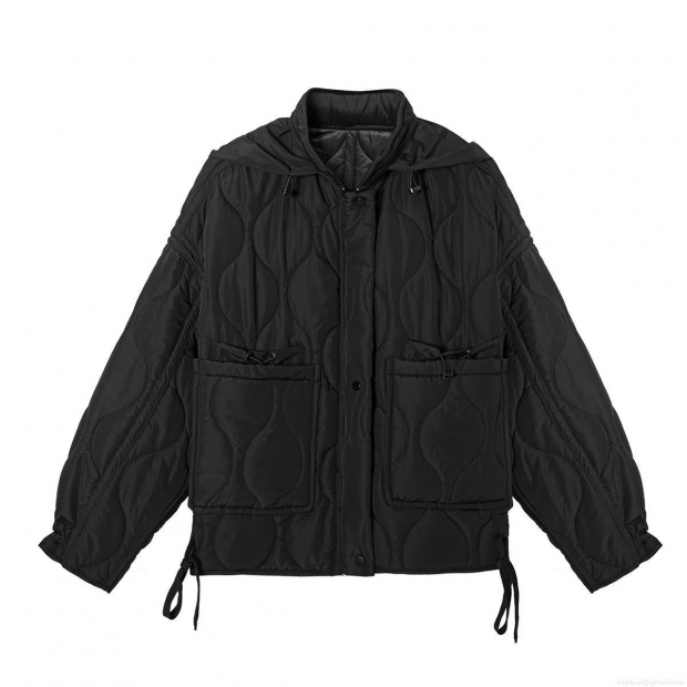 Women's Casual Wave Quilted Hooded Jacket Fashionable Faux Silk Cotton Padded Coat With Large Pockets And Drawstring Hem Warm Windproof Autumn Winter Outerwear For Ladies Women's Casual Wave Quilted Hooded Jacket Fashionable Faux Silk Cotton Padded Coat With Large Pockets And Drawstring Hem Warm Windproof Autumn Winter Outerwear For Ladies