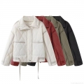 Women Fashion Quilted Padded Jacket Lightweight Stand Collar Zipper Puffer Coat Long Sleeve Outerwear With Pockets Solid Color Casual Warm Winter Jacket Women Fashion Quilted Padded Jacket Lightweight Stand Collar Zipper Puffer Coat Long Sleeve Outerwear With Pockets Solid Color Casual Warm Winter Jacket