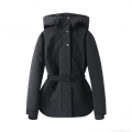 Women's Hooded Padded Jacket With Belt Polyester Shell Silk-like Cotton Filling Slim Fit Warm Windproof Winter Coat For Outdoor Ski Casual Wear Women's Hooded Padded Jacket With Belt Polyester Shell Silk-like Cotton Filling Slim Fit Warm Windproof Winter Coat For Outdoor Ski Casual Wear