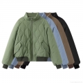Women's Retro Quilted Pilot Jacket Padded Cotton Filled Oversized Stand Collar Puffer Coat Wave Quilted Warm Windproof Winter Outwear For Women Streetwear Women's Retro Quilted Pilot Jacket Padded Cotton Filled Oversized Stand Collar Puffer Coat Wave Quilted Warm Windproof Winter Outwear For Women Streetwear